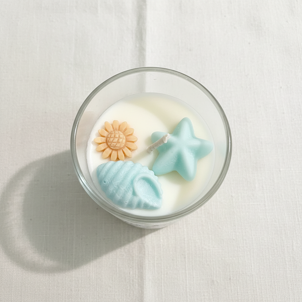 Beach Linen Soy Candle Top Down
