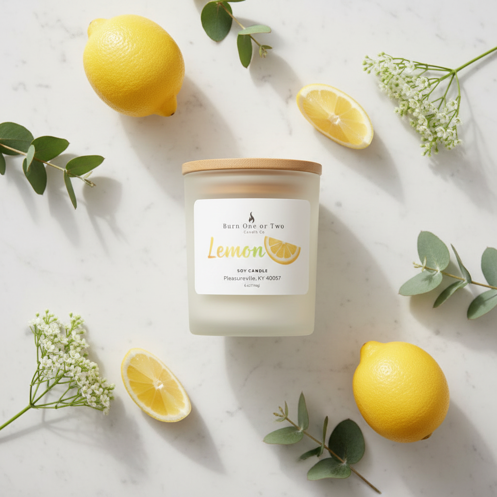 Lemon Candle Flat Lay