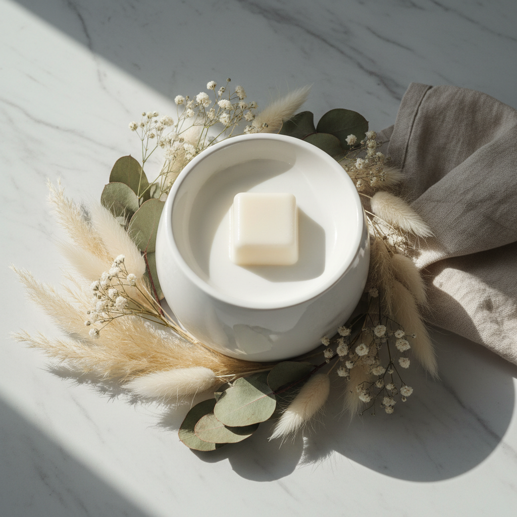 Wax Melt Square Cube Flat Lay